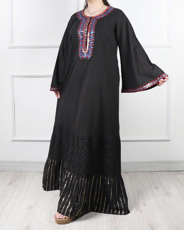 پیراهن سلن آینه کاری هندی