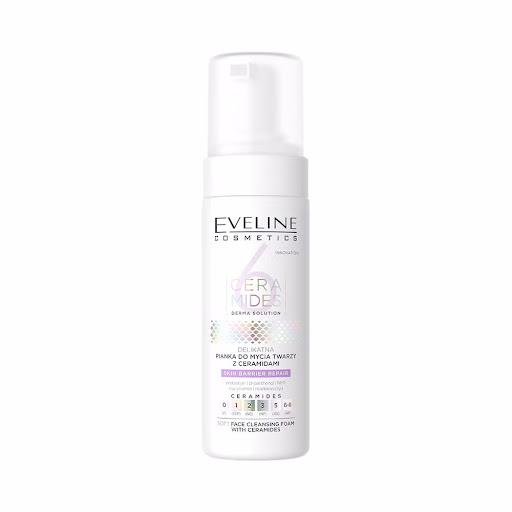 فوم سفت‌کننده و پاک‌کننده صورت اولاین مدل CERAMIDES | Eveline CERAMIDES Firming & Cleansing Face Foam (150ml)