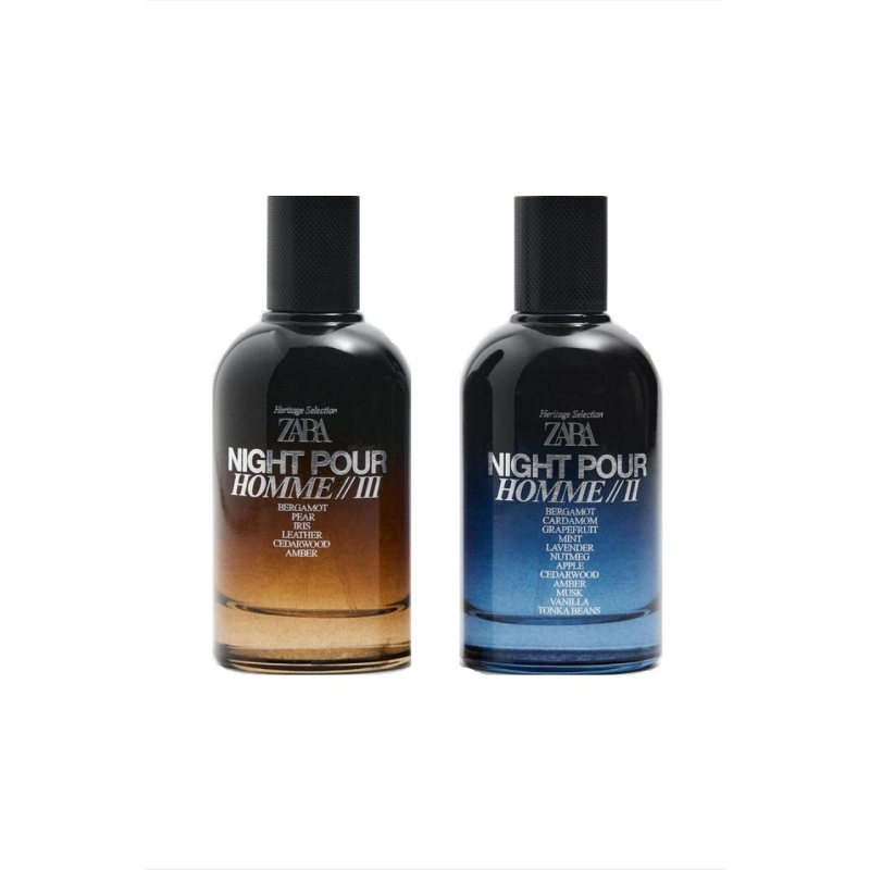 عطر ادوپرفیوم دوقلو مردانه زارا مدل نایت پور هوم ۲ و ۳
