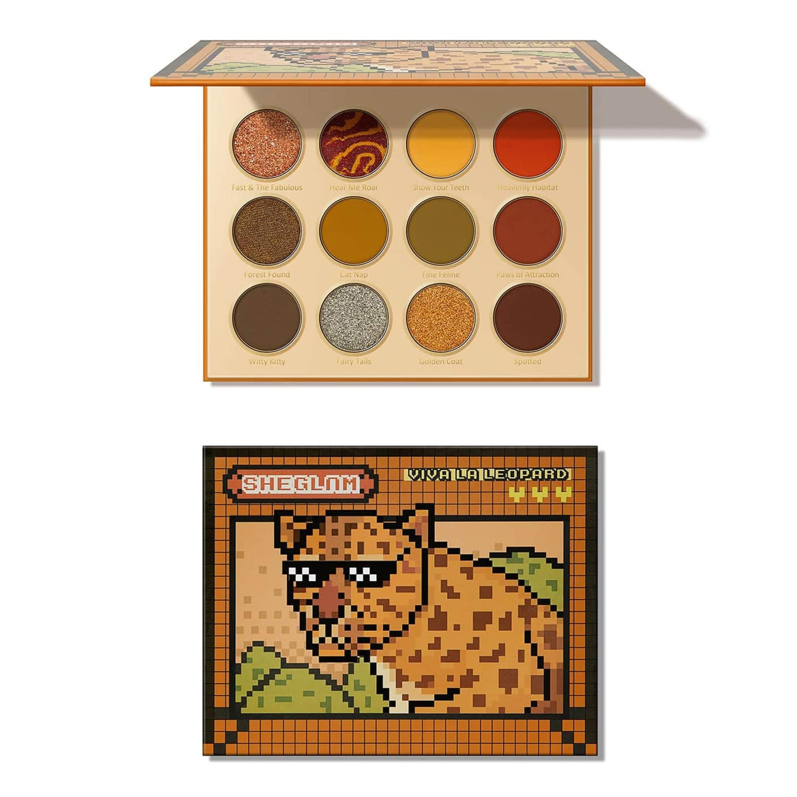 پالت سایه چشم 12 رنگ شیگلم مدل Viva La Leopard